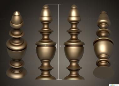 Finial (The cone is chiseled, SHS_0070) 3D models for cnc