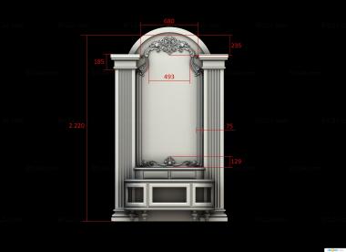 Cupboard (Mirror with chest of drawers, SHK_0150) 3D models for cnc