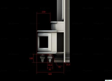 Cupboard (Mirror with chest of drawers, SHK_0150) 3D models for cnc