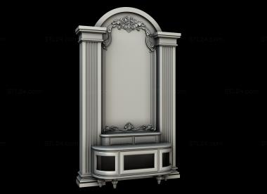 Cupboard (Mirror with chest of drawers, SHK_0150) 3D models for cnc