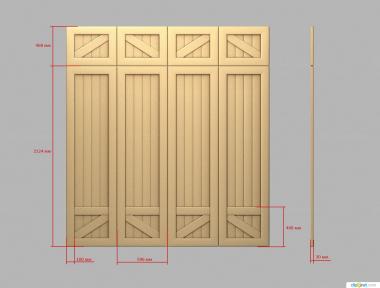 Cupboard (Facade geometric, SHK_0155) 3D models for cnc