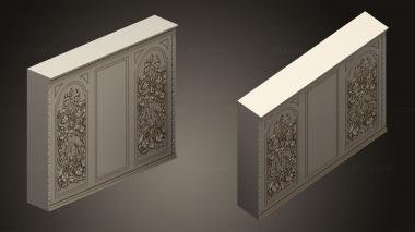 Cupboard (Furniture in Russian style wardrobe, SHK_0165) 3D models for cnc