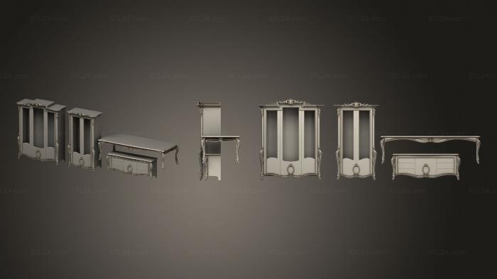 Шкафы (Комплект резной мебели, SHK_0166) 3D модель для ЧПУ станка