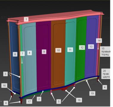 Cupboard (Wardrobe, SHK_0171) 3D models for cnc