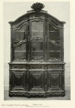 Cupboard (Showcase for the catalog of sketches of furniture of the 16th century CUPBOARD0067 LouisXVIfurniture239 variant1, SHK_0172) 3D models for cnc