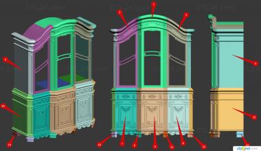 Cupboard (Cabinet CUPBOARD0067 LouisXVIfurniture239 According to the Catalog of accessories of the 16th century, SHK_0174) 3D models for cnc