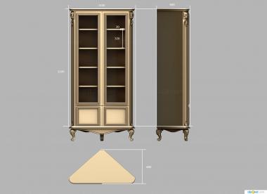 Cupboard (Corner showcase, SHK_0175) 3D models for cnc