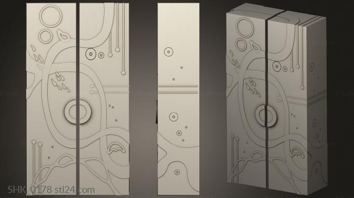 Cupboard (Cabinet with slanted doors version1, SHK_0178) 3D models for cnc