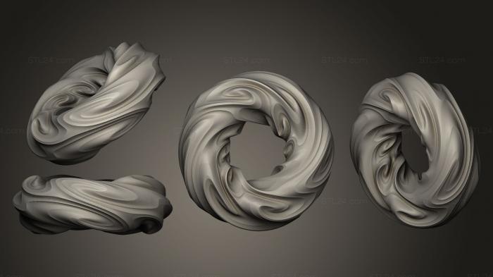 Geometric shapes (Shader Dough Full Ring Twisted, SHPGM_0098) 3D models for cnc
