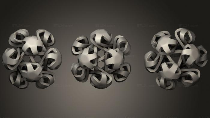 Geometric shapes (Icosahedral Abstract Figure, SHPGM_0519) 3D models for cnc