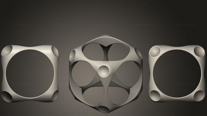 Geometric shapes (Multi axial cube ring, SHPGM_0697) 3D models for cnc