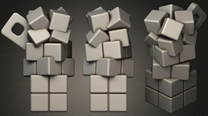 Geometric shapes (Tiny Crazy Cubes Pendant, SHPGM_0821) 3D models for cnc