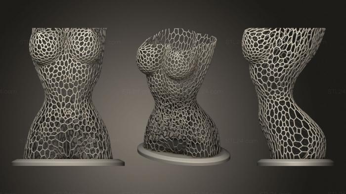 Geometric shapes (Pencil Pot Female Body Style Voronoi, SHPGM_0886) 3D models for cnc