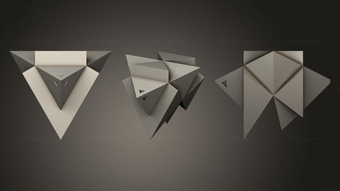 Geometric shapes (Pyramidal Birdhouse, SHPGM_0893) 3D models for cnc