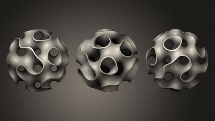 Geometric shapes (Small Gyroid, SHPGM_0903) 3D models for cnc