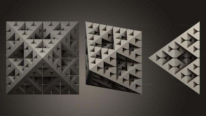 Формы геометрические (Спиральная ваза Пирамида Серпинского (Субтрактивная) (1), SHPGM_0906) 3D модель для ЧПУ станка