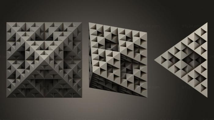 Формы геометрические (Спиральная ваза Пирамида Серпинского (Субтрактивная) (2), SHPGM_0907) 3D модель для ЧПУ станка