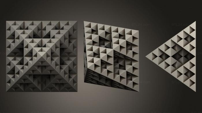 Geometric shapes (Spiral Vase Sierpinski Pyramid Order3 Size 6, SHPGM_0913) 3D models for cnc
