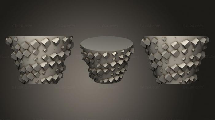 Spiral Vase tea Light With Helixes Of Sinusoidal Cubes