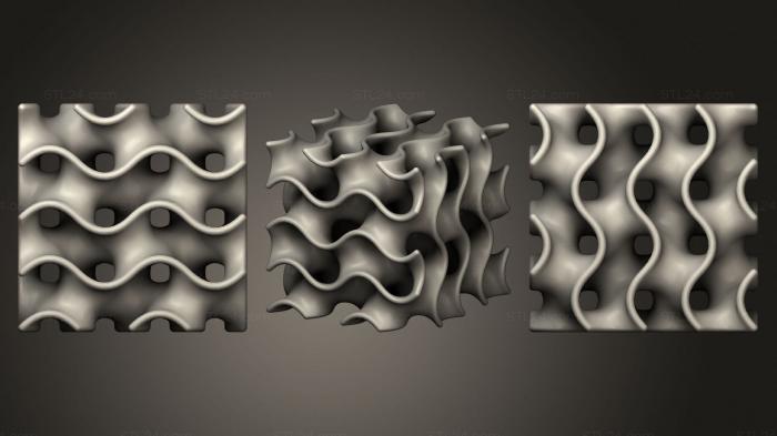Geometric shapes (Gyroid Cube, SHPGM_0925) 3D models for cnc
