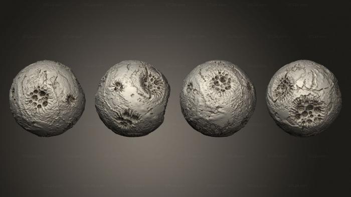 Geometric shapes (Exoplanet planet bombarded, SHPGM_1043) 3D models for cnc
