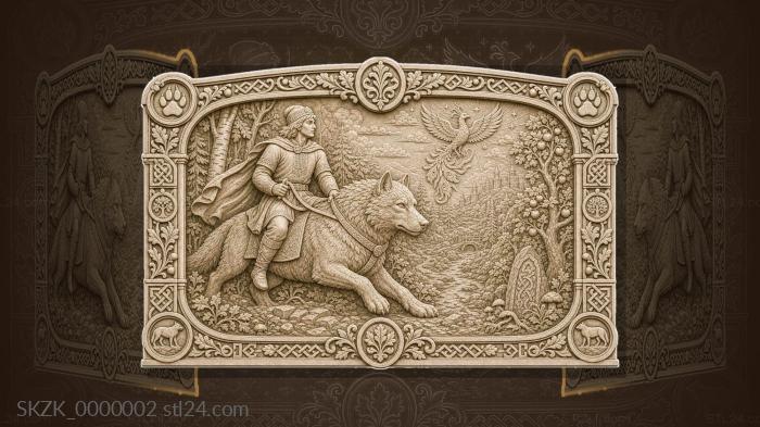 Ivan Tsarevich and the Gray Wolf - fairy forest and Firebird 3d STL model
