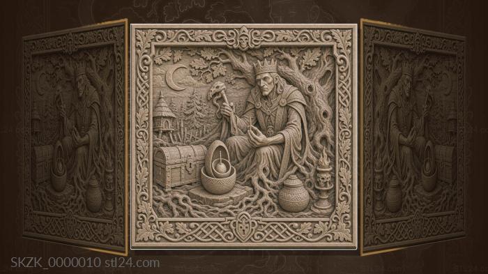 Kashchei the Immortal - chest and needle in an egg 3d STL model