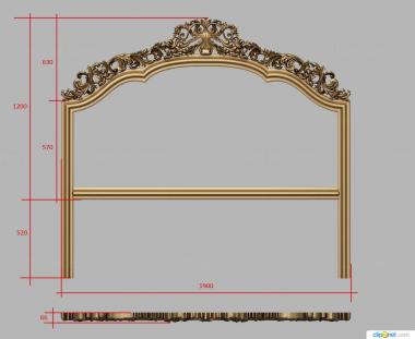 Headboard (, SK_0478) 3D models for cnc