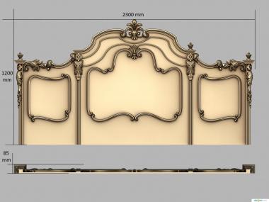 Headboard (, SK_0480) 3D models for cnc