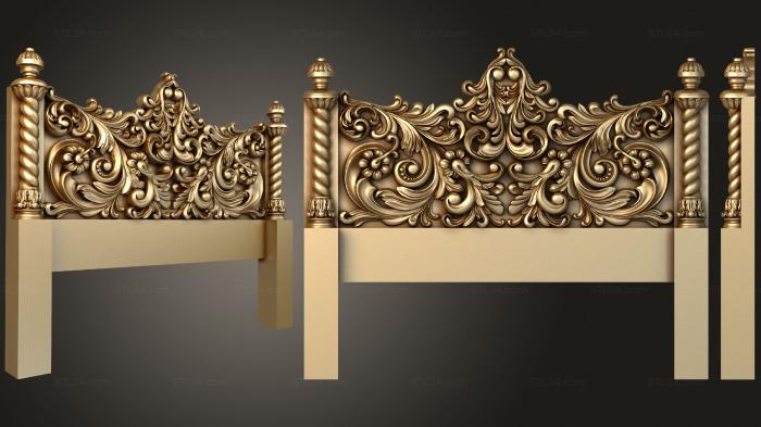 Bed with carved headboard