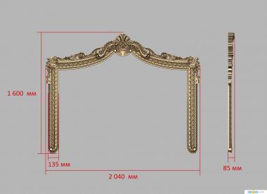 Headboard (Carved headboard, SK_0493) 3D models for cnc