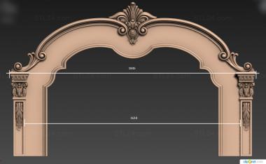 Headboard (Headboard with pomeranian gable, SK_0498) 3D models for cnc