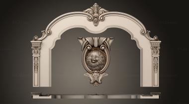 Headboard (Headboard with pomeranian gable, SK_0498) 3D models for cnc