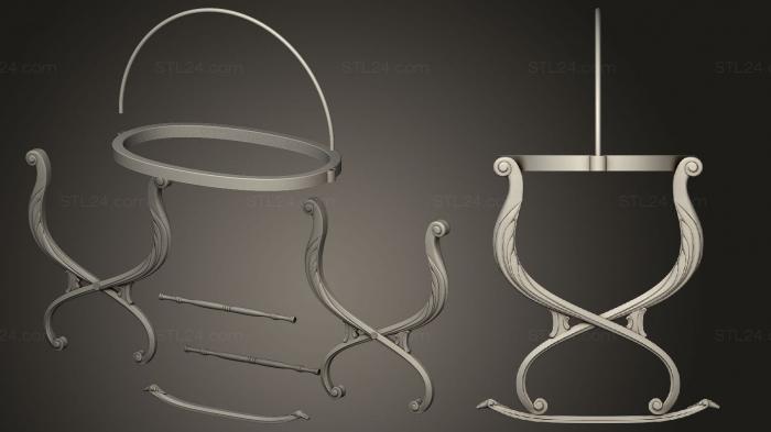 Headboard (Bassinet bed, SK_0500) 3D models for cnc