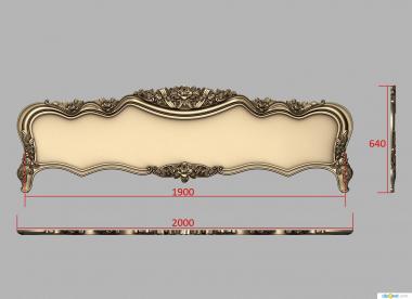 Headboard (Bed with roses at the foot, SK_0501) 3D models for cnc