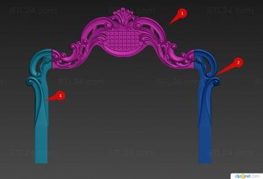Headboard (Bed in the bedroom, SK_0504) 3D models for cnc