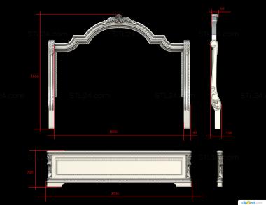 Headboard (Foot of the bed of the bed, SK_0512) 3D models for cnc