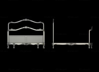 Headboard (Bed with decor, SK_0513) 3D models for cnc