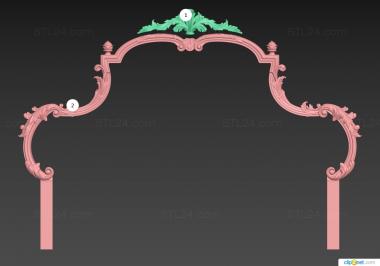 Headboard (THE HEADBOARD is thin with openwork carvings, SK_0517) 3D models for cnc