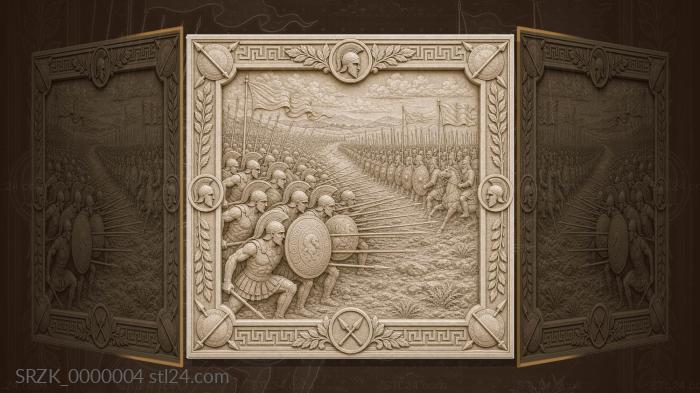 Battle of Plataea - phalanxes and banners 3d STL model
