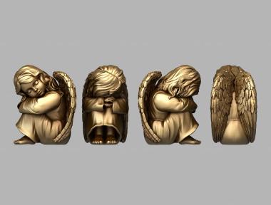 Statuette (Angel sitting down, STK_0238) 3D models for cnc