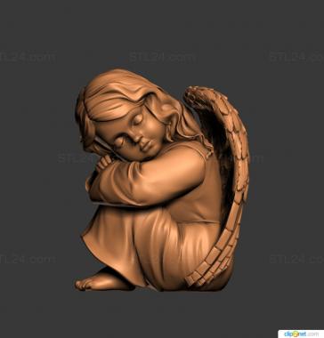 Statuette (Angel sitting down, STK_0238) 3D models for cnc