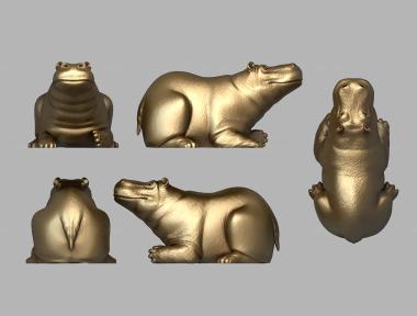 Statuette (Hippopotamus, STK_0243) 3D models for cnc