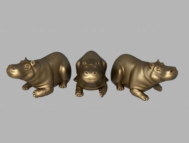 Statuette (Hippopotamus, STK_0243) 3D models for cnc