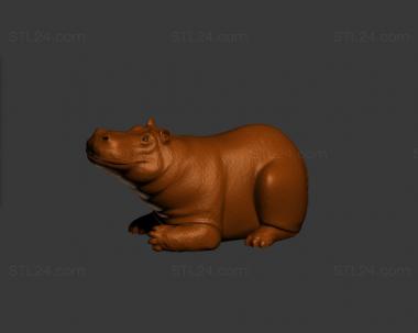 Statuette (Hippopotamus, STK_0243) 3D models for cnc