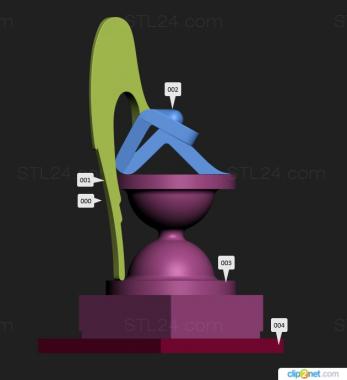 Statuette (Sculpture of a stylized angel, STK_0251) 3D models for cnc