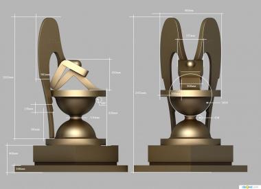 Statuette (Sculpture of a stylized angel, STK_0251) 3D models for cnc