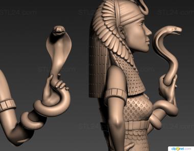 Статуэтки (Статуя египетская Хатхор, STK_0266) 3D модель для ЧПУ станка