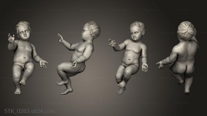 Statuette (Child with spread arms with printable version, STK_0283) 3D models for cnc