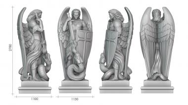 Statuette (Statue of the Archangel Michael in Mexico version1, STK_0286) 3D models for cnc